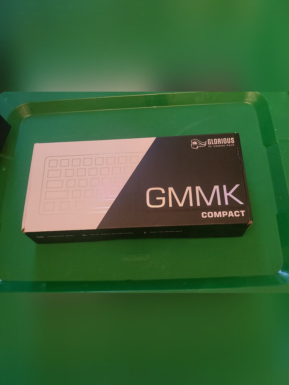 New in box white Glorious GMMK 1 compact mechanical gaming aluminum keyboard